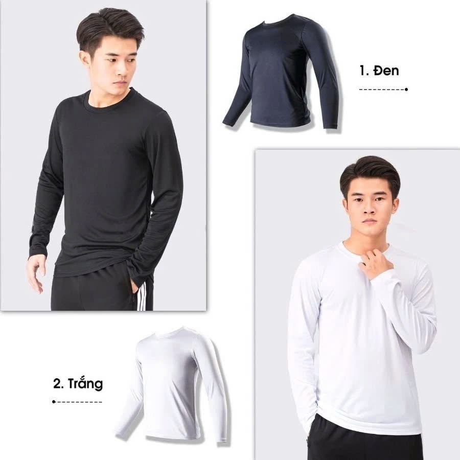 Áo Thun phông nam tay dài mặc thu đông, giữ nhiệt, chất cotton co giãn, áo dài tay dáng ôm cao cấp Văn Phòng Du Lịch Dã Ngoại Phượt Áo Giữ Nhiệt Nam