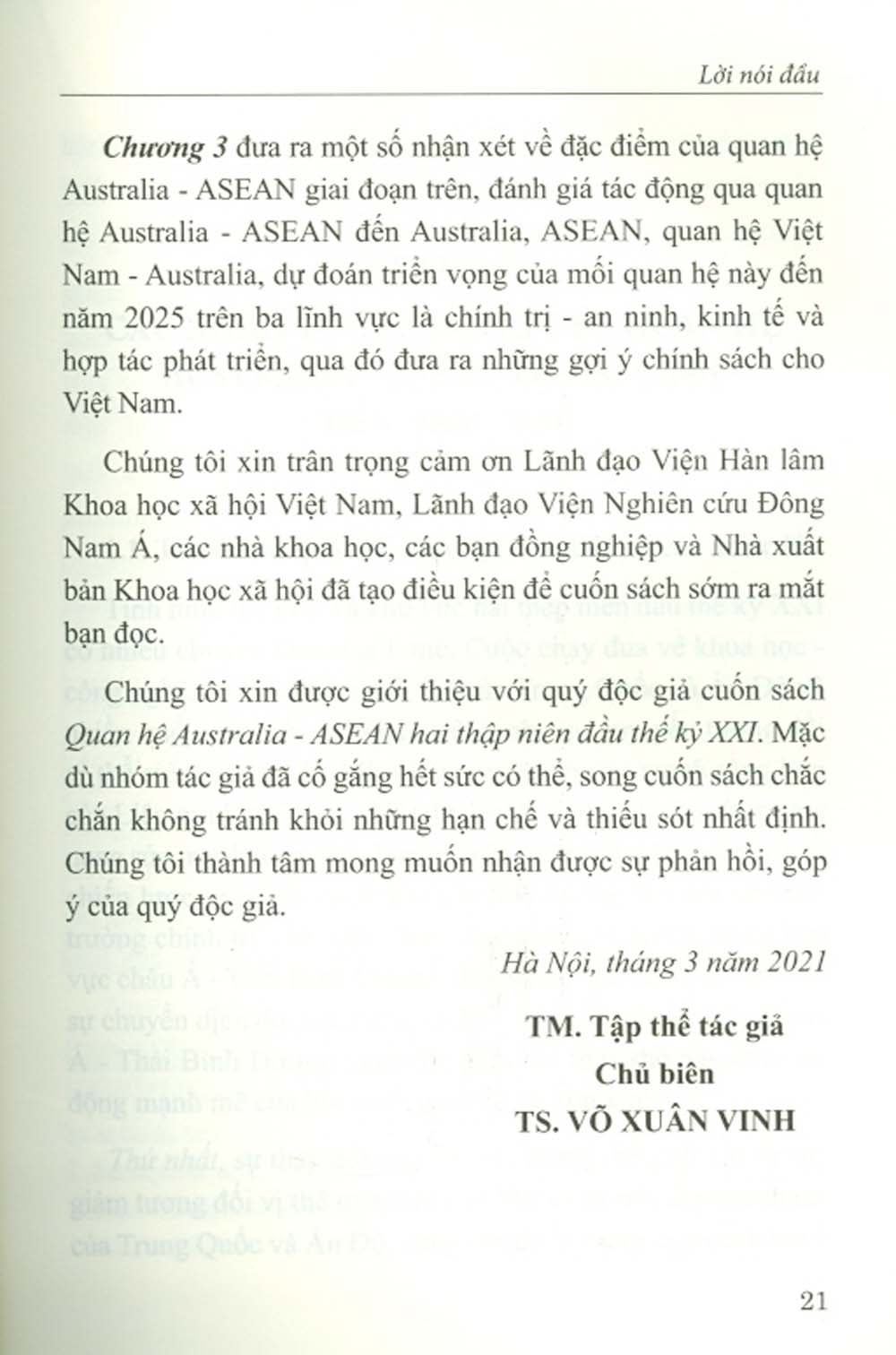 Quan Hệ Australia - Asean - Hai Thập Niên Đầu Thế Kỷ XXI