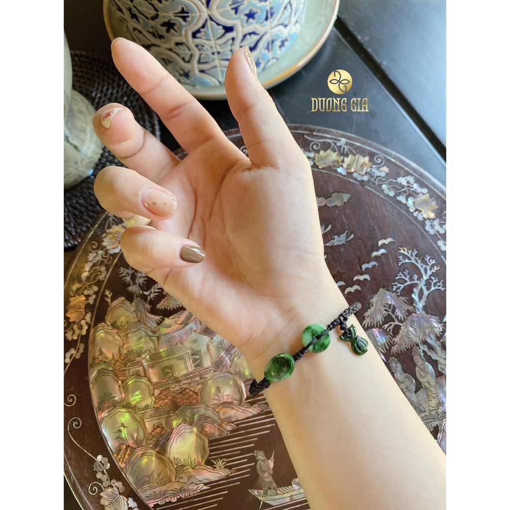 Vòng tay chỉ đen Ngọc Lam Xanh - Dương Gia Trầm Hương phong thủy, hút lộc, may mắn
