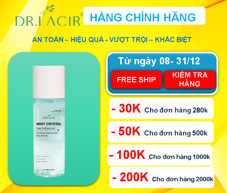 [[ Nước Hoa Hồng - 4 Trong  1 ]] - DR. LACIR - Toner Ngừa Mụn, Sạch Nhờn, Cấp Ẩm, Chống Lão Hoá - Hàng Chính Hãng Hàn Quốc