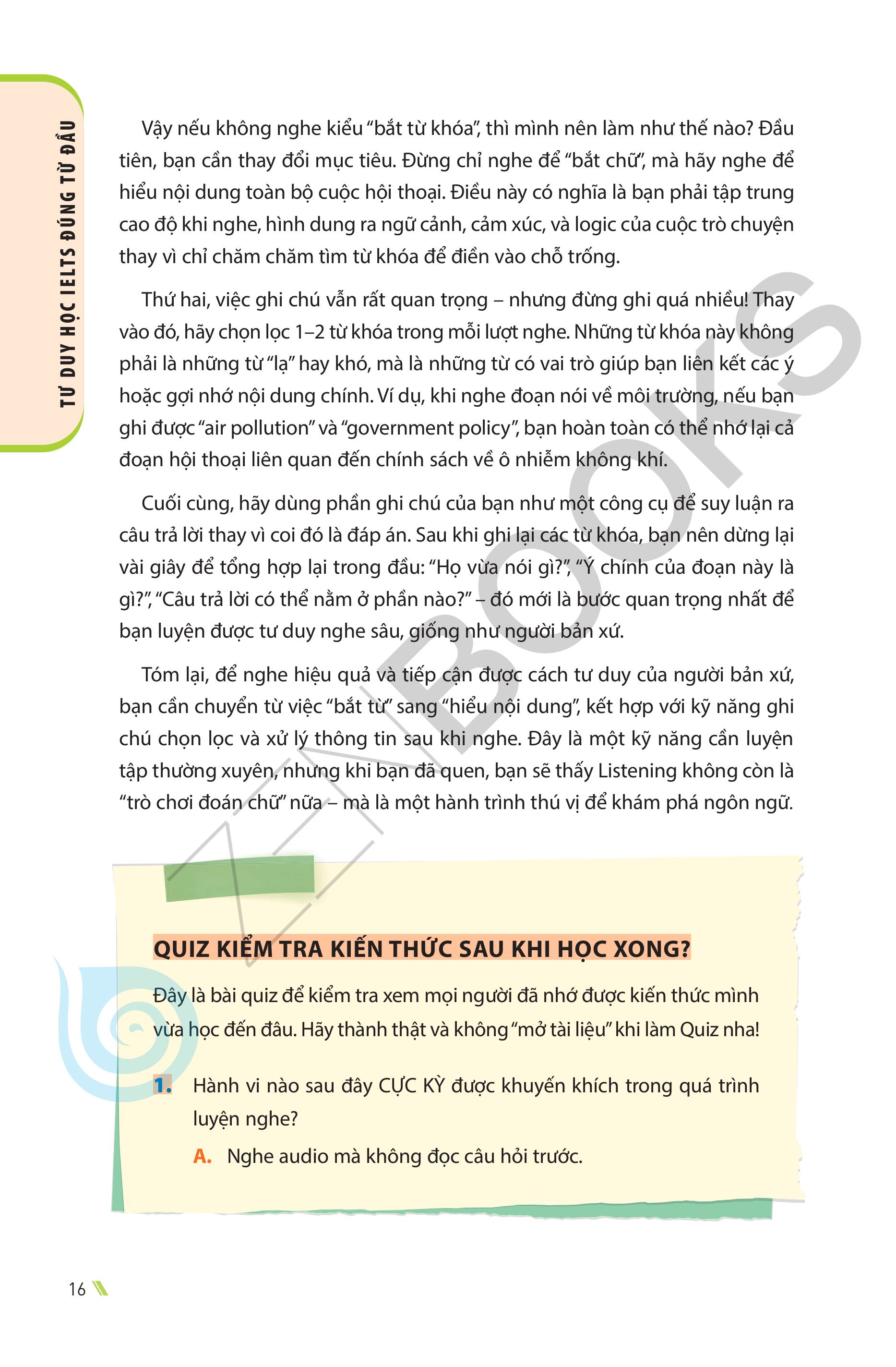 Sách Tư Duy Học IELTS Đúng Từ Đầu