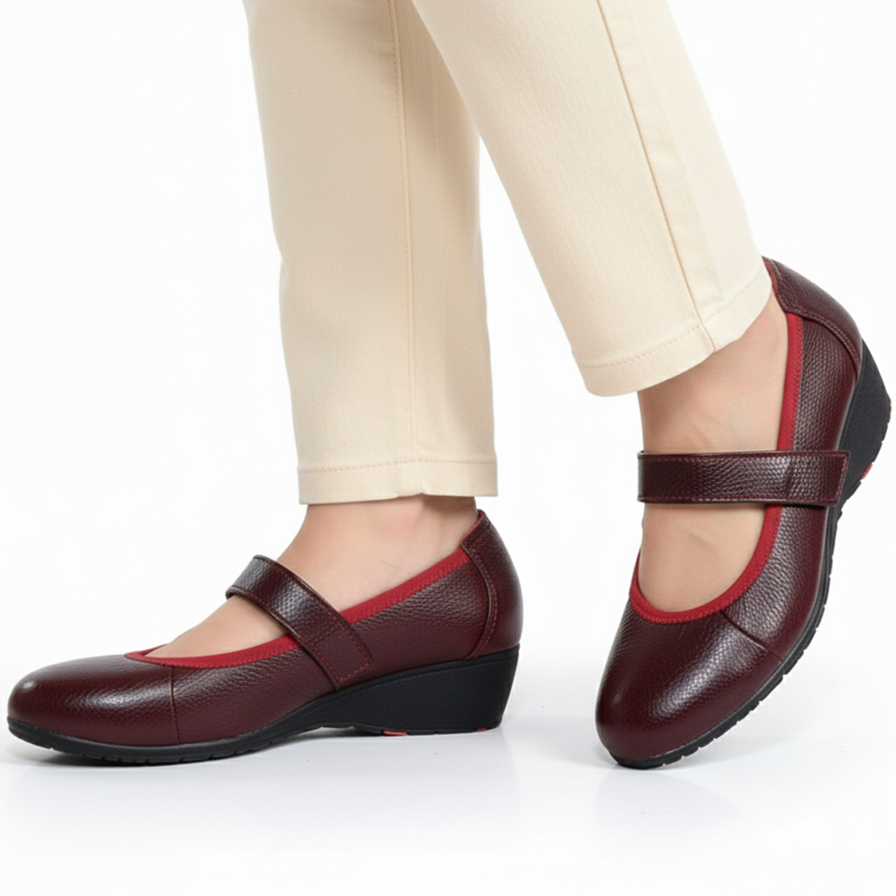 Giày Nữ Búp Bê Đế Xuồng HA NAM Da Bò Thật Thời Trang Cao Cấp 5cm GBBN2059