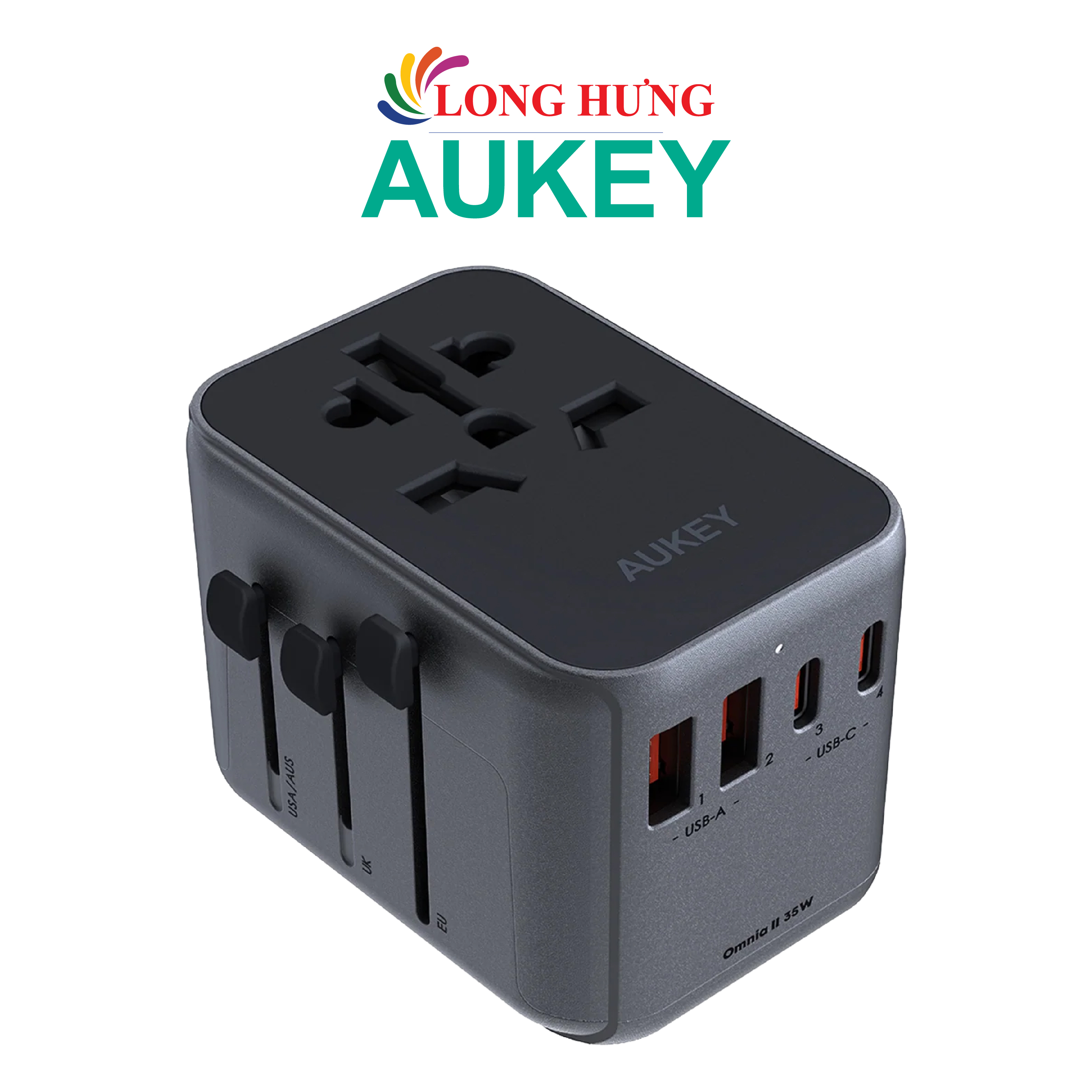 Sạc đa cổng Aukey Travel Mate 2USB 2Type-C 35W PA-TA07 - Hàng chính hãng