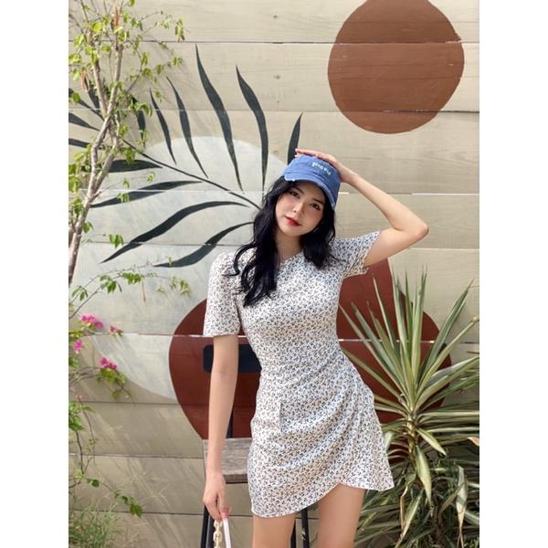 Đầm giao vạt tay bồng nhẹ hoạ tiết hoa nhí - Annie dress