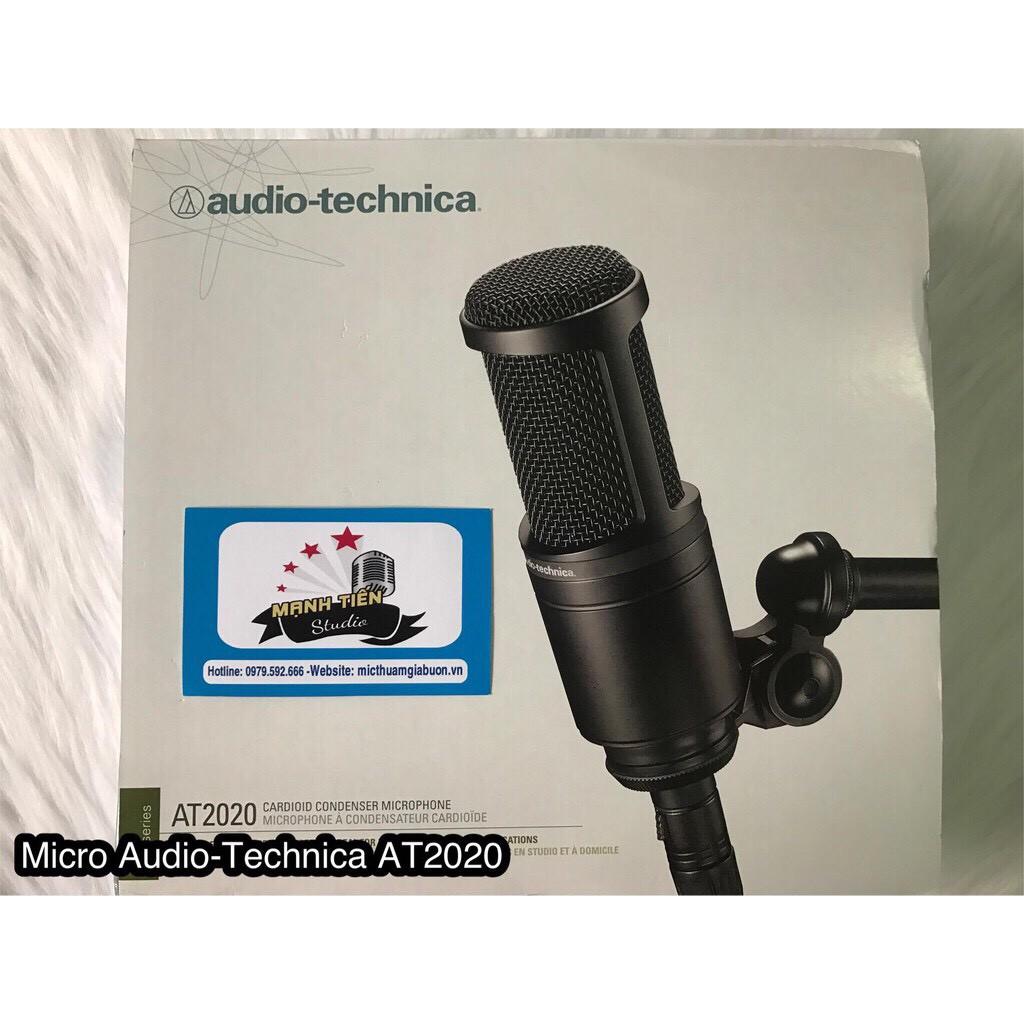 Micro thu âm Audio Technica AT2020 + hát karaoke, livetream fb, bigo - nguồn 48v - canon 2m - xlr 3.5