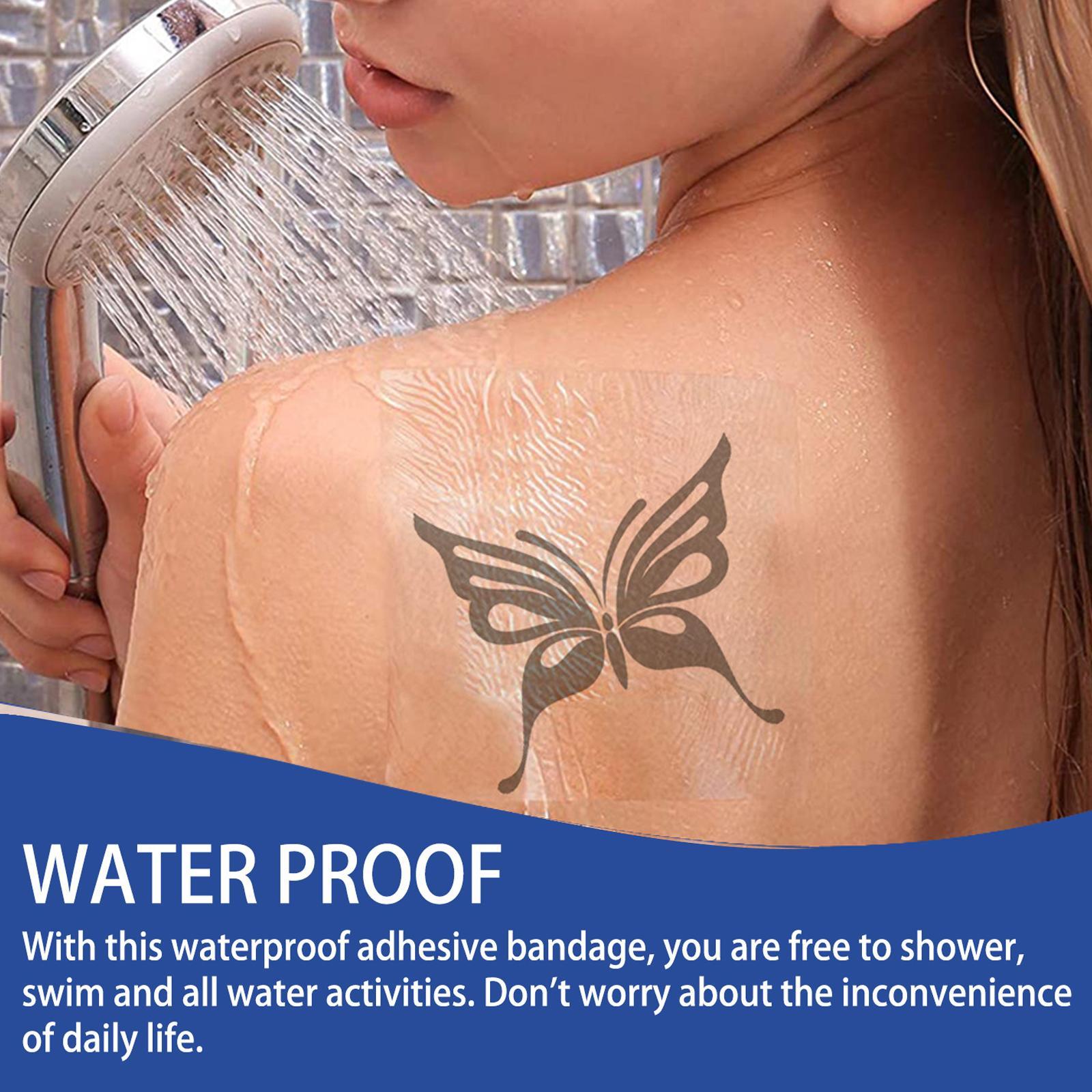 10 Sheets Transparent Adhesive Bandage Waterproof for Tattoo Skin Protection