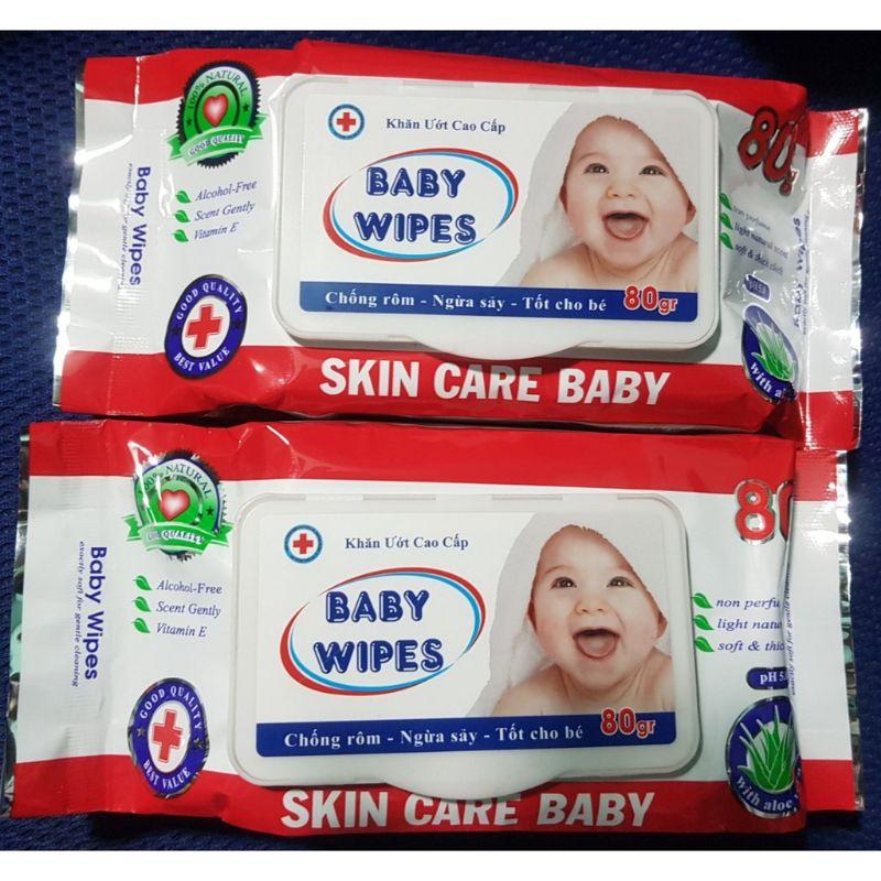 Hộp 80 Khăn Giấy Ướt Baby Wipes 80g