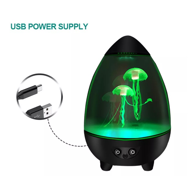 Đèn Ngủ Co Sứa Hiệu Ứng Led RGB 3D JellyFish (Black)