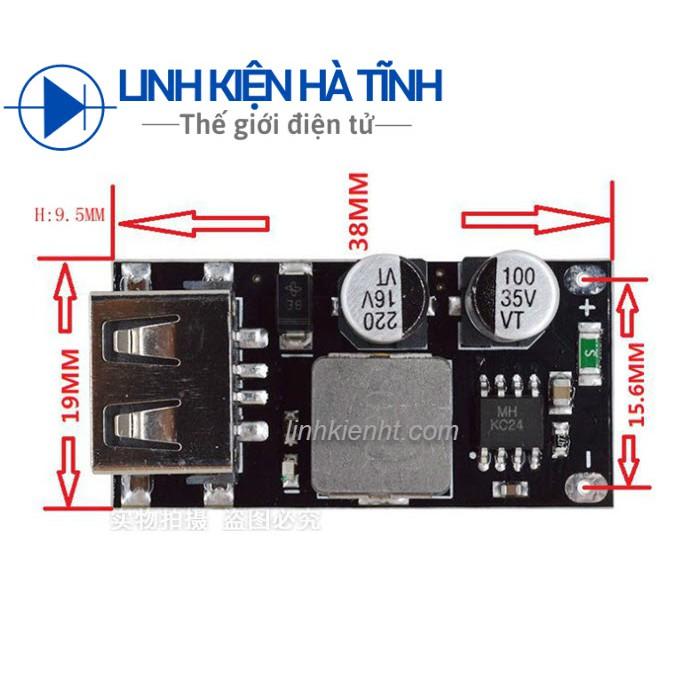 Mạch hạ áp sạc nhanh điện thoại cao cấp 1 đầu ra usb 6-32VDC