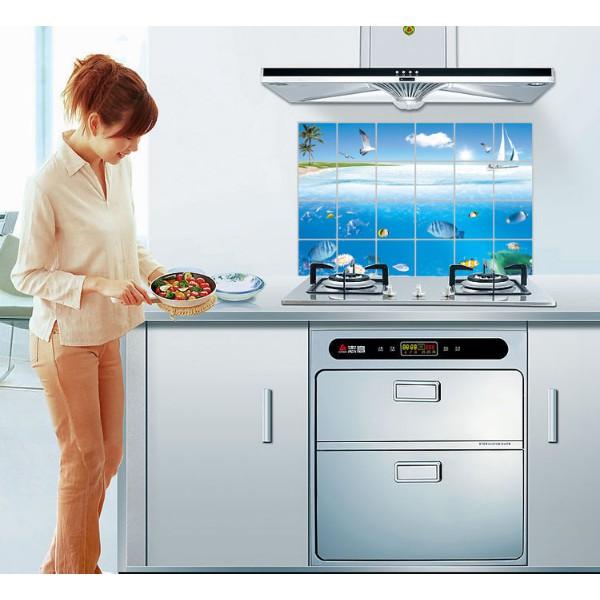 Decal dán bếp tráng nhôm cách nhiệt size lớn - đại dương nhỏ