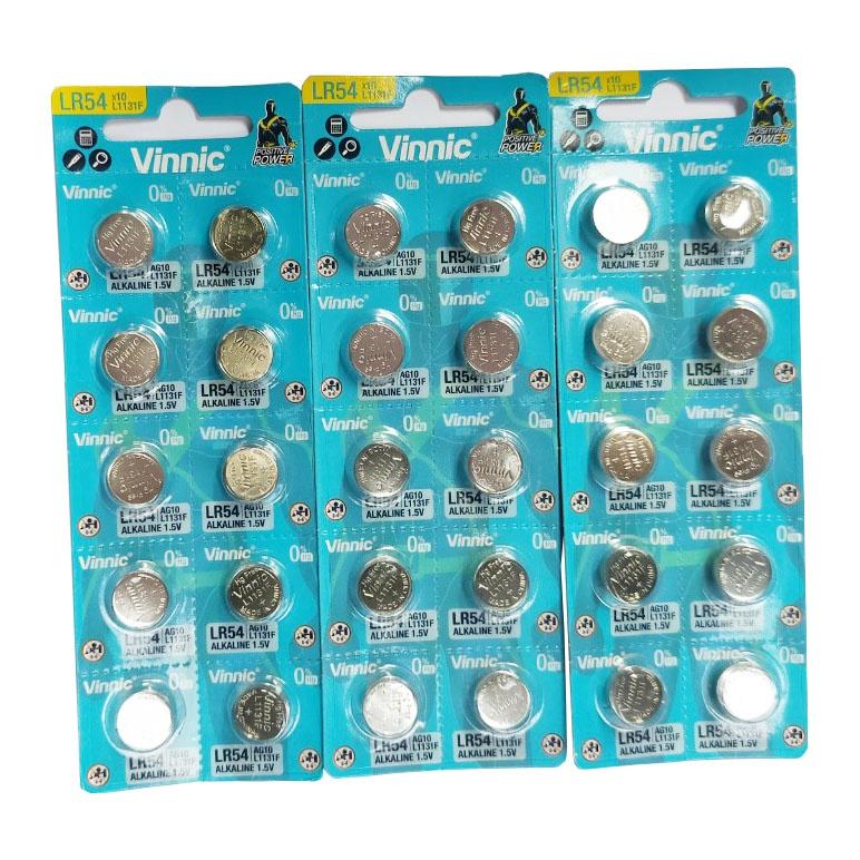 Vỉ 10 Pin cúc áo VINNIC AG10 / LR1130/ 389A / CX189 Chính hãng dùng cho đồng hồ đeo tay thiết bị điện tử