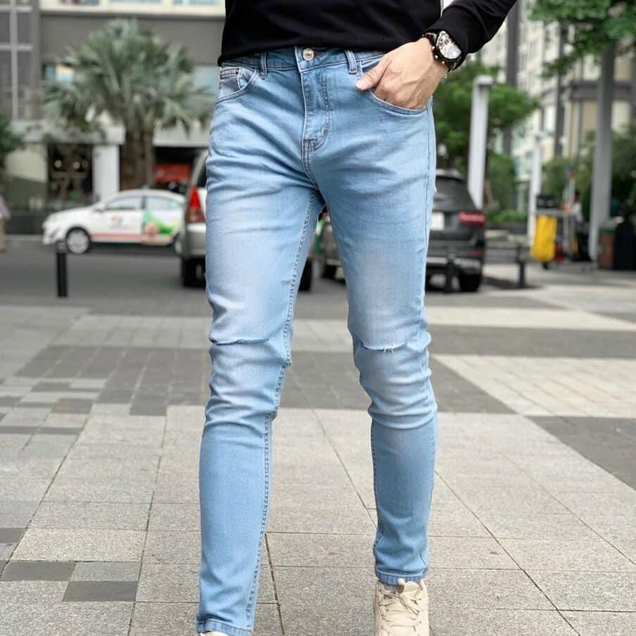 Quần Jean Nam Ống Suông Thời Trang Cao Cấp, Quần Bò Nam Màu Xanh Chất Jean Co Giãn Phong Cách Trẻ Trung MuradFashion S19