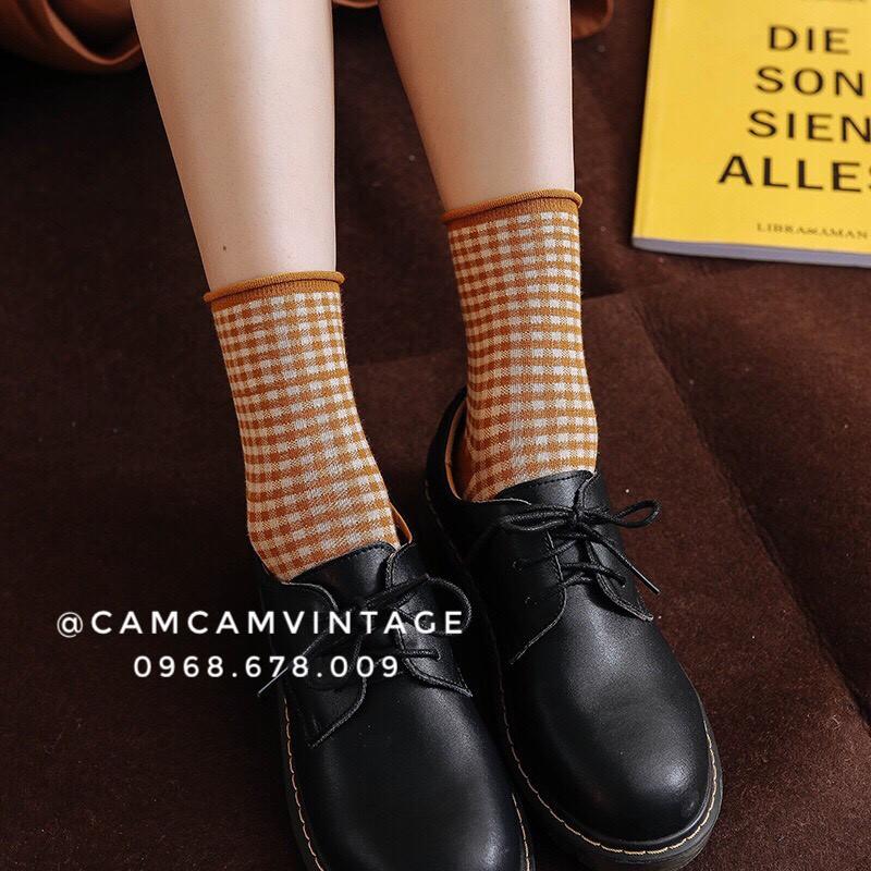 TẤT CAO CỔ NAM VỚ CAO CỔ NỮ TẤT VINTAGE STYLE HÀN QUỐC ĐỘC KẺ SỌC CARO HOTTREND TẤT CAO CỔ