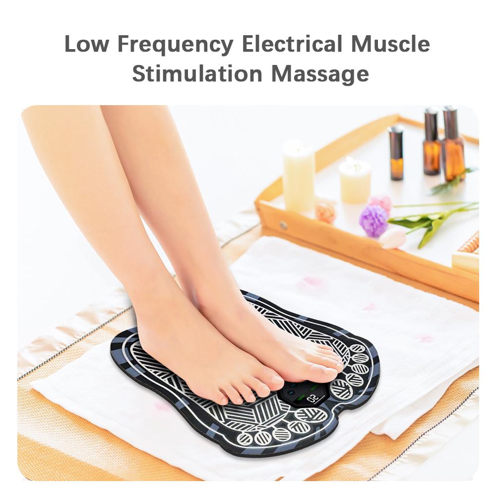 Electric Foot Massager Mat Portable Foldable Foot Massage Pad 10 Modes 20 Levels Intensity with LCD Screen