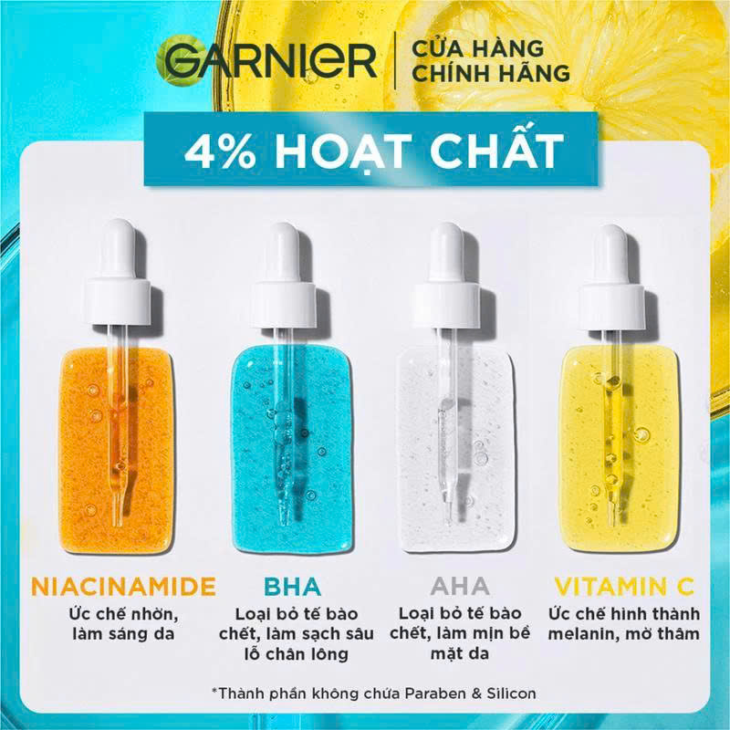 Tinh chất dưỡng sáng da, mờ thâm Garnier Skin Naturals Bright Complete 30x Vitamin C Booster Serum 30ml