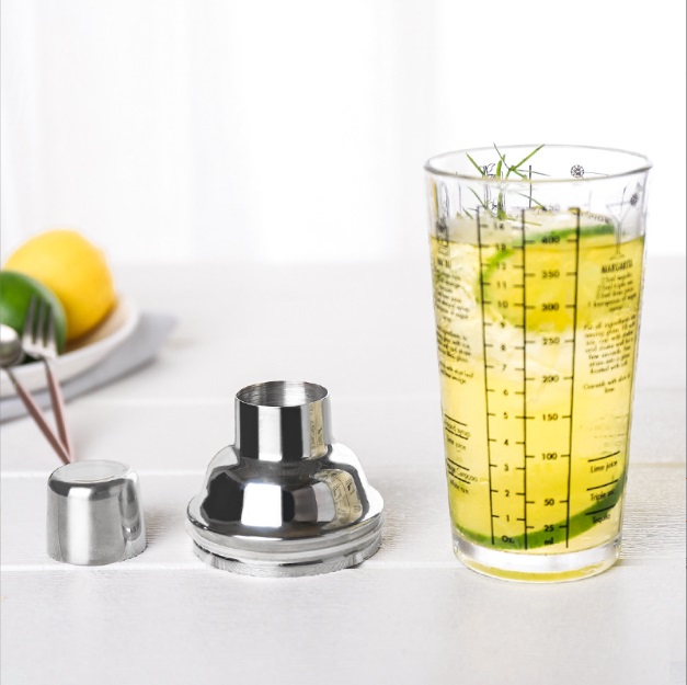 Bình lắc shaker thủy tinh 450ml - Glass shaker 450ml