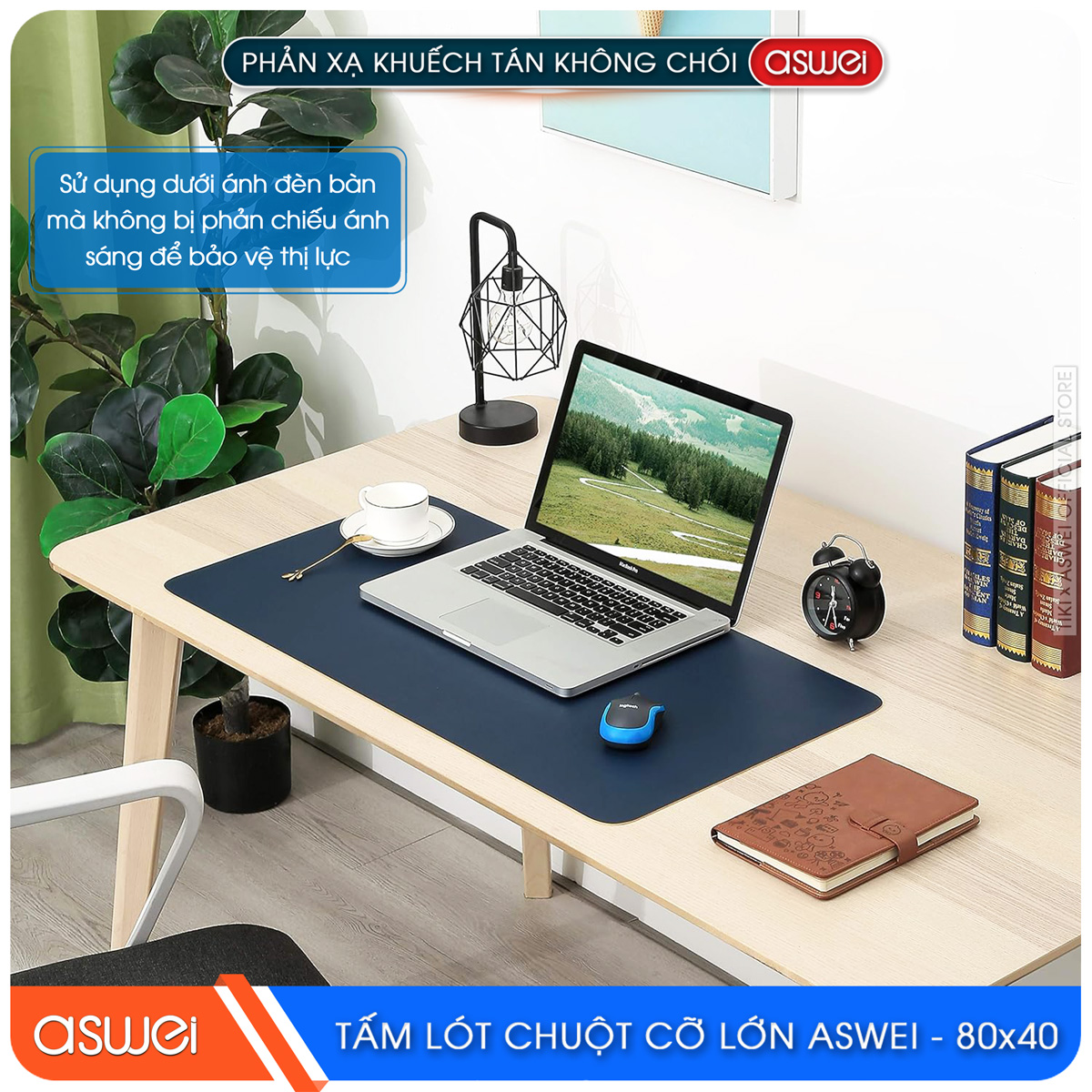 Lót Chuột ASWEI - Pad Chuột MXL800 Extended 80x40 - Miếng Lót Chuột Sử Dụng 2 Mặt Tiện Lợi - Chất Liệu Da Pu Cao Cấp - Tấm Lót Chuột Chống Nhăn, Không Thấm Nước - Hàng Chính Hãng