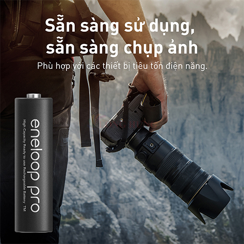 Vỉ Pin sạc Panasonic Eneloop AA 2550mAh BK-3HCCE/4BT (4 viên) - Hàng chính hãng