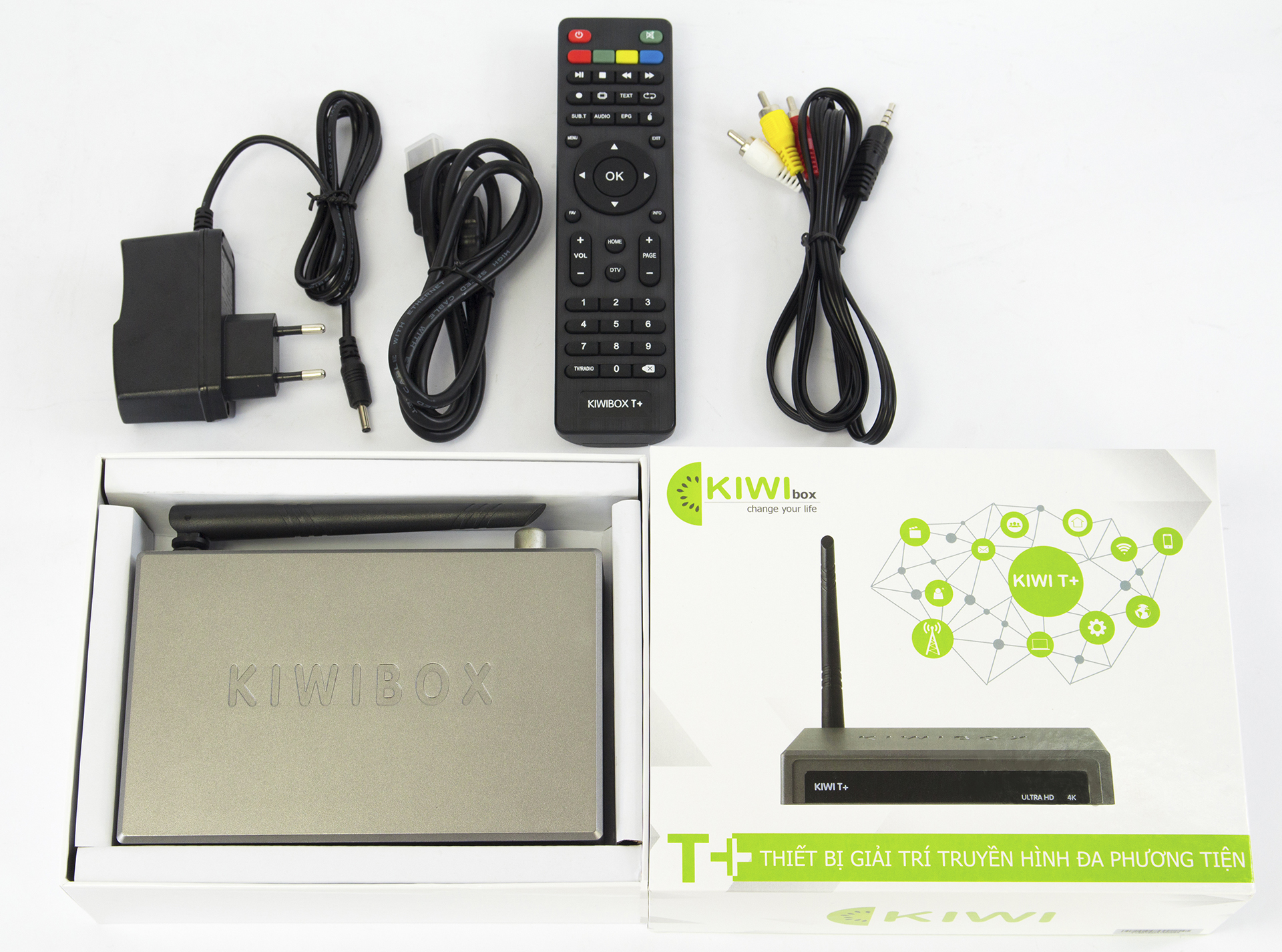 Android Tivi  box KIWI T+Tích hợp  DVB-T2