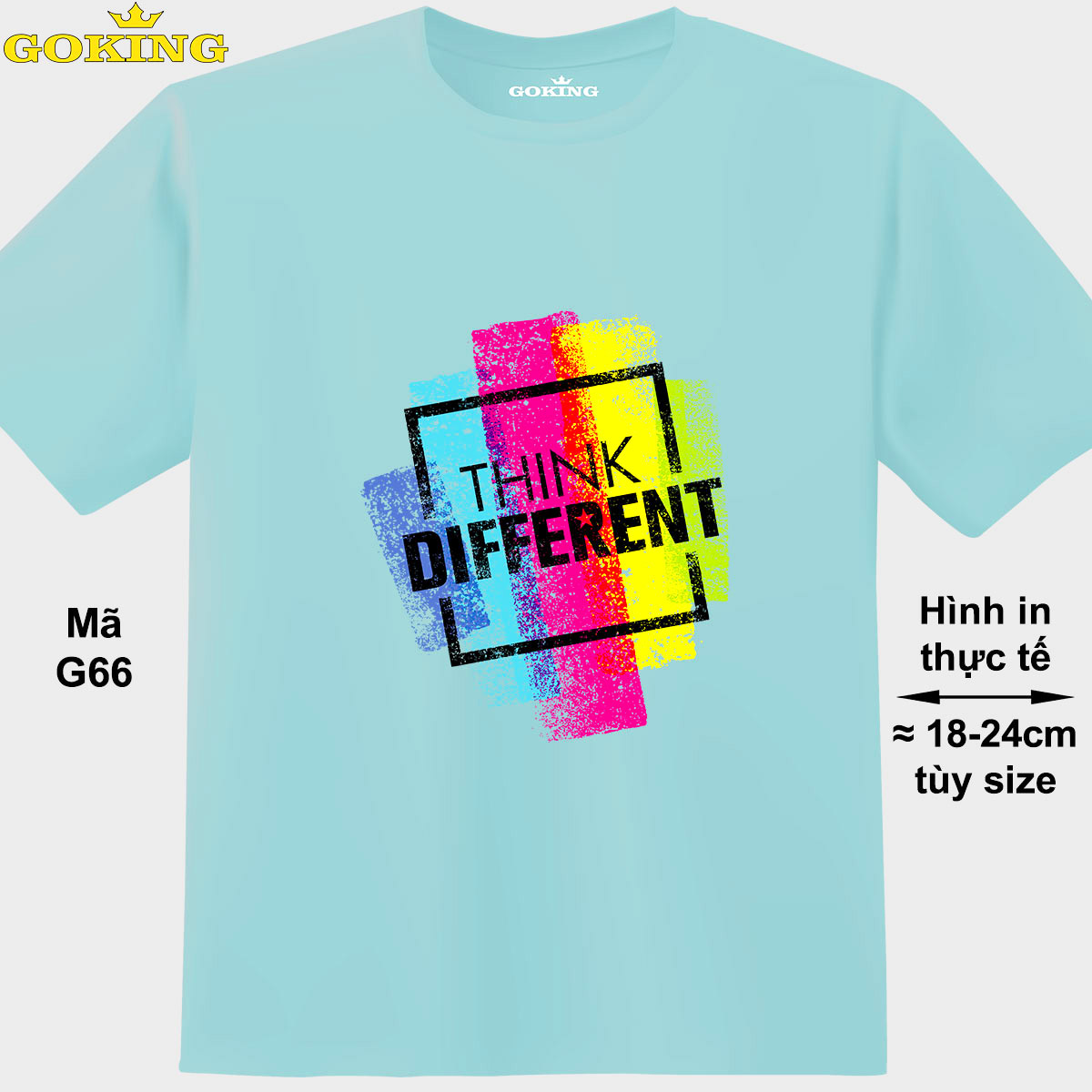 THINK DIFFERENT, mã G66. Hãy tỏa sáng như kim cương, qua chiếc áo thun Goking siêu hot cho nam nữ trẻ em, áo phông cặp đôi, gia đình, đội nhóm