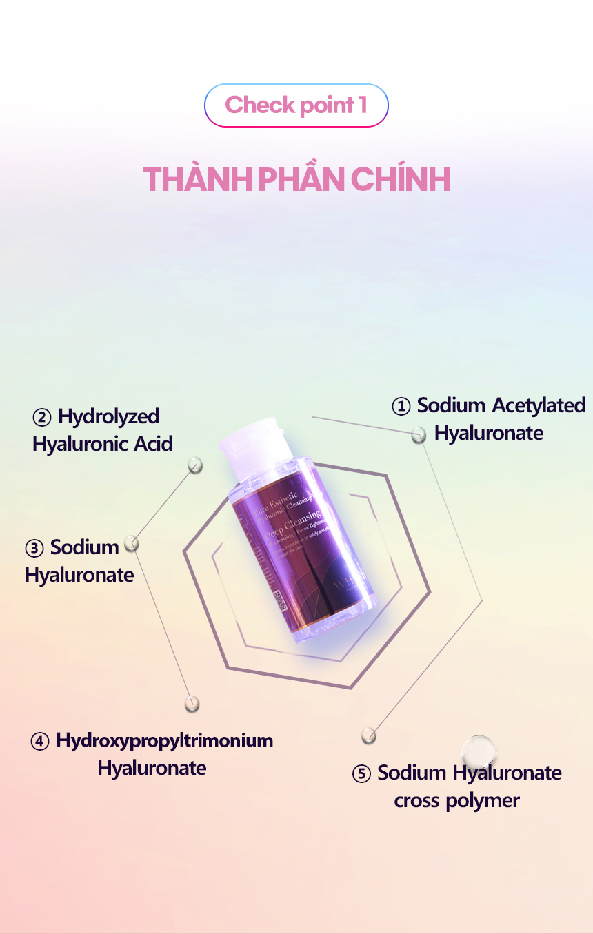 Nước Tẩy Trang Tinh Khiết WHISIS Pure Esthetic Hyaluronic Không Chứa Cồn, Sạch Sâu 300ml