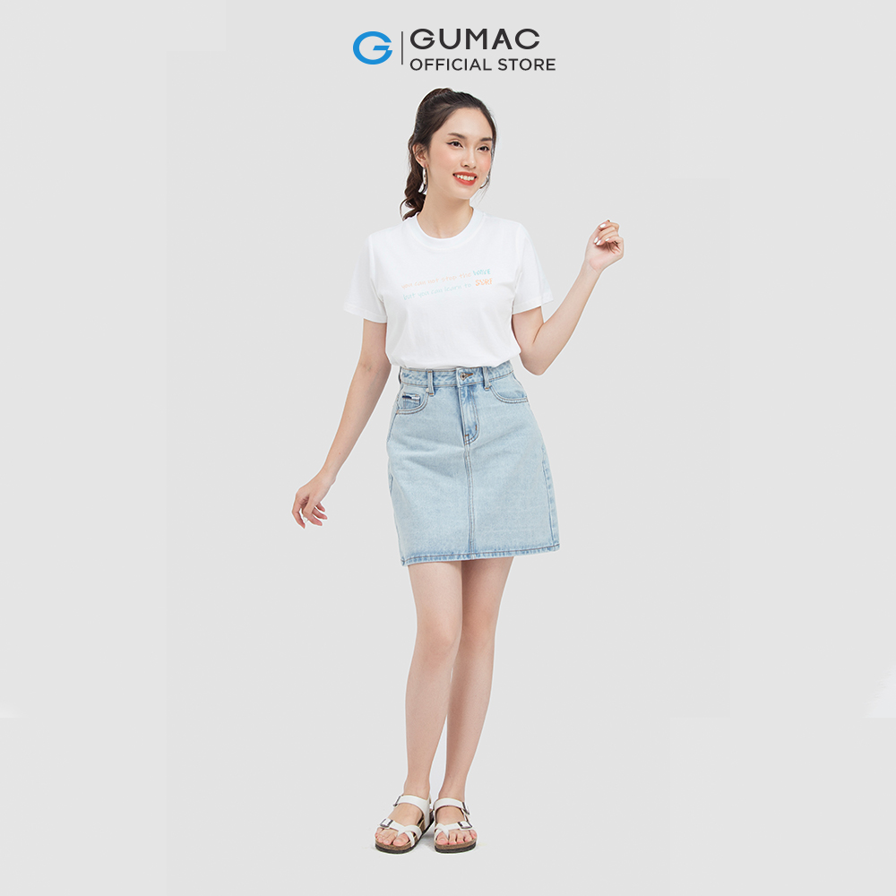Áo thun nữ GUMAC ATC06018 cổ tròn in chữ