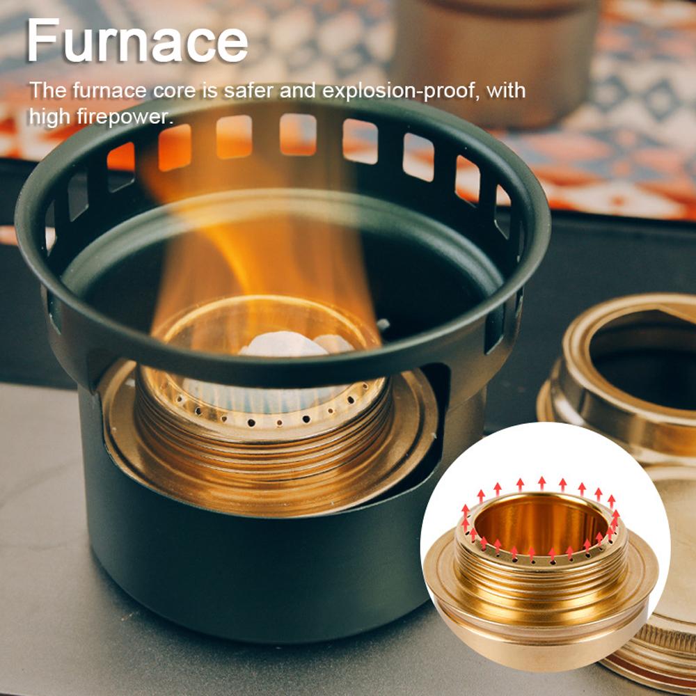 Aluminum Alloy Camping Alcohol Stoves Portable Picnic BBQ Furnace Windproof Alcohol Stoves Outdoor Cooking Furnace Household Tea Stoves