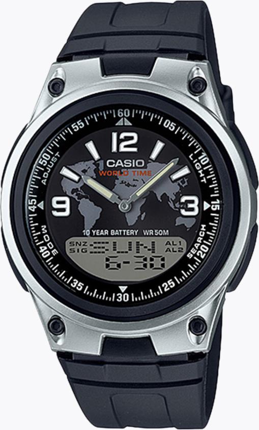 Đồng Hồ Nam Dây Thép Không Gỉ Casio AW-80-1A2VDF - Đen