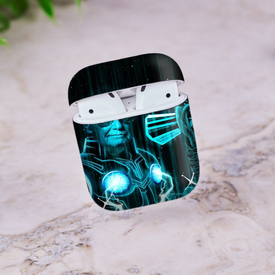 Miếng dán skin chống bẩn cho tai nghe AirPods in hình siêu anh hùng - SAH0012 (bản không dây 1 và 2)