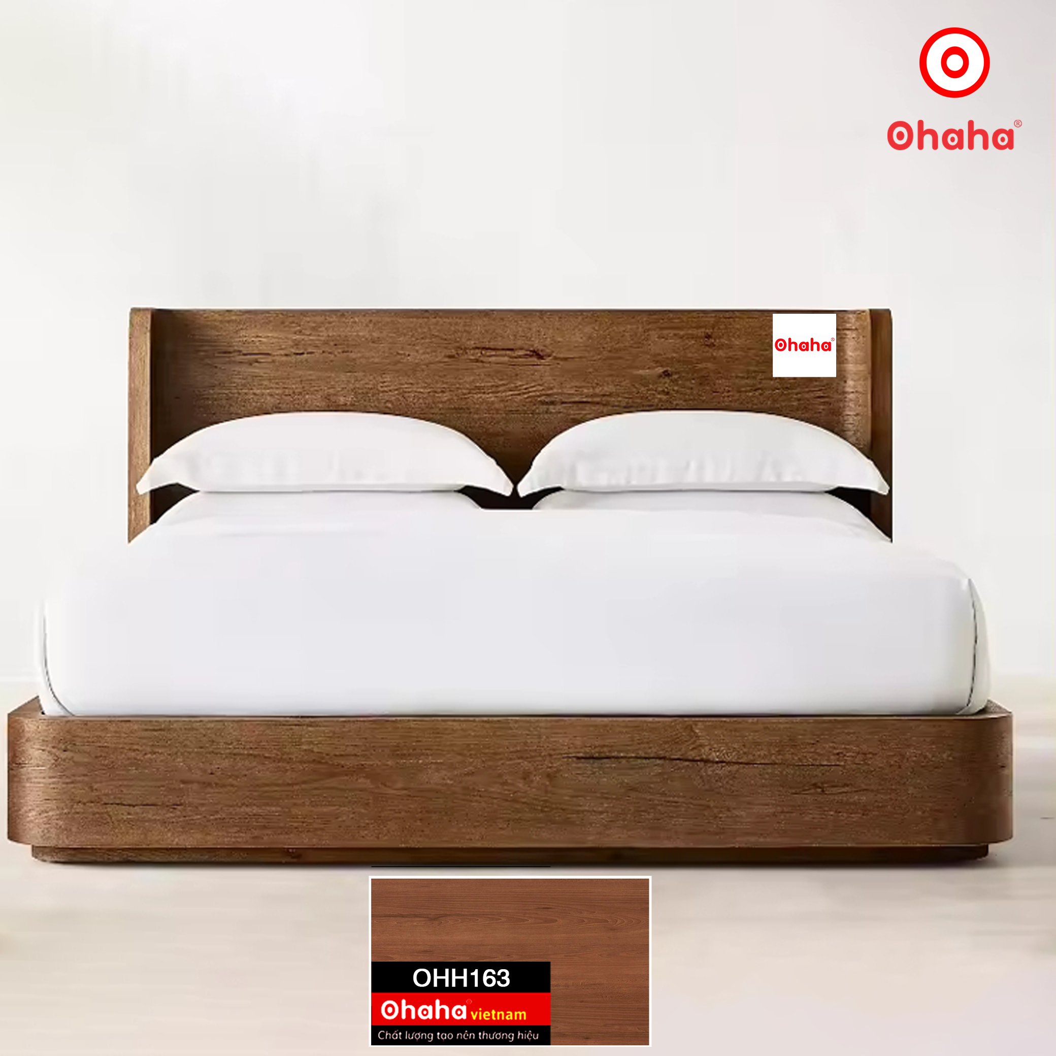 [Miễn phí lắp đặt &amp; vận chuyển] Giường ngủ gỗ cao cấp hiện đại Ohaha - GC046