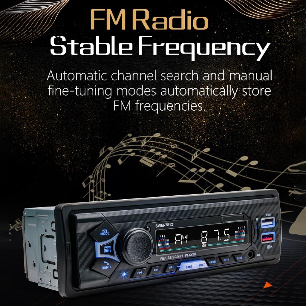 *QCDZ* 7812 Car MP3 Player Dual USB Quick Charging Card U Disk Reading Bluetooth Radio Player for Vehicles