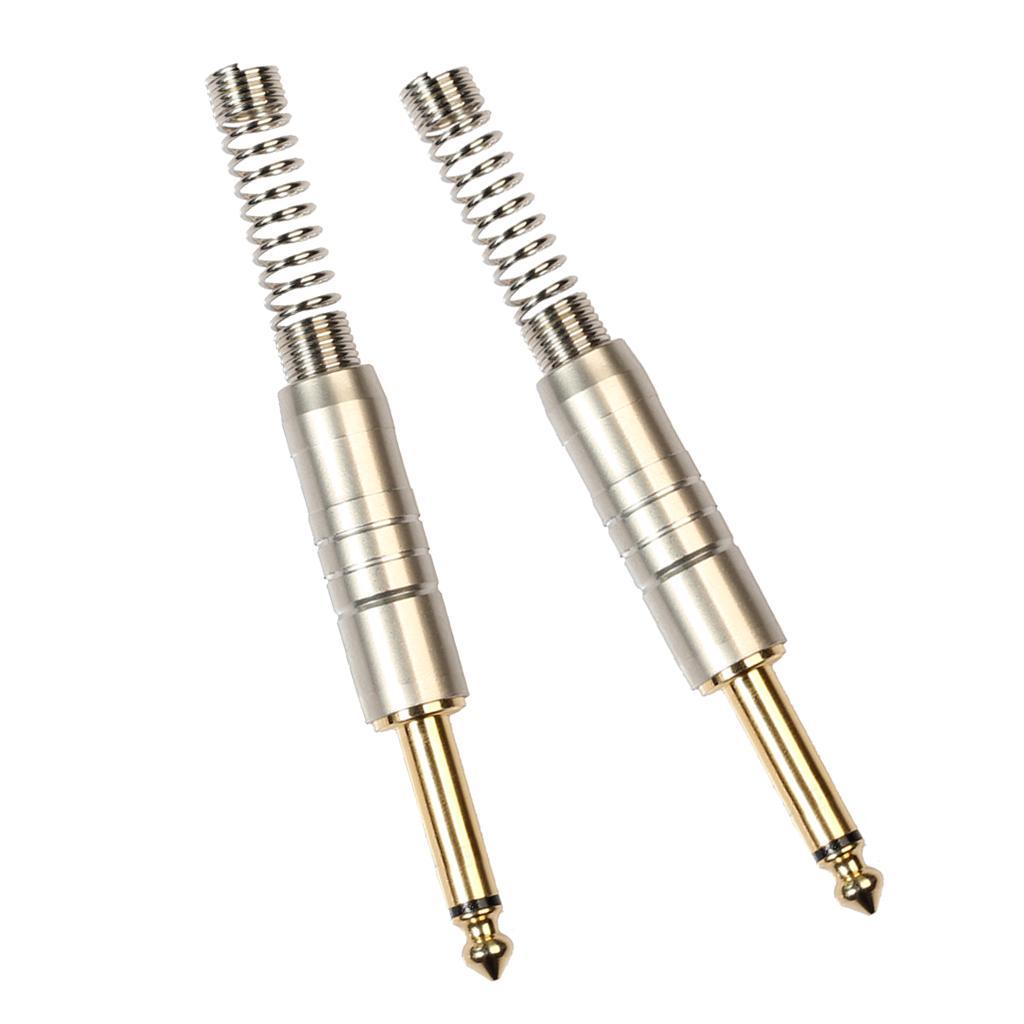 2 6.35mm Plated Plug Connector Video DIY Accessory