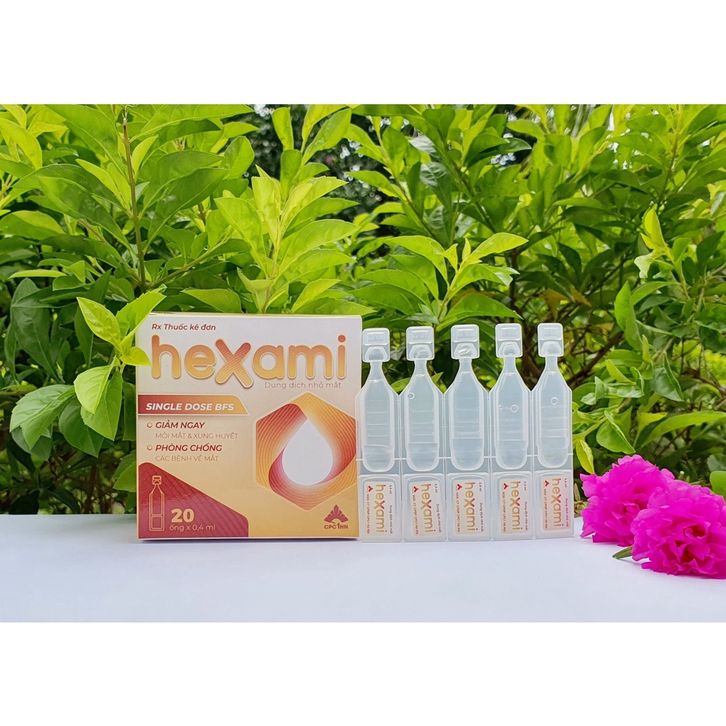 Dung dịch nhỏ mắt Hexami giảm mỏi mắt viêm bờ mi 20 ống x 40ml