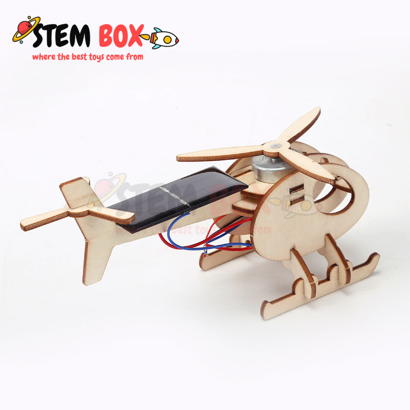 Đồ chơi giáo dục theo phương pháp STEM - Bộ lắp ghép mô hình trực thăng chạy bằng năng lượng mặt trời - Trò chơi DIY STEM BOX
