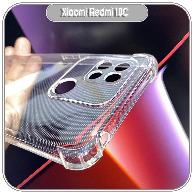 Ốp lưng cho Xiaomi Redmi 10C TPU Trong Suốt Che Camera, 4 góc chống sốc