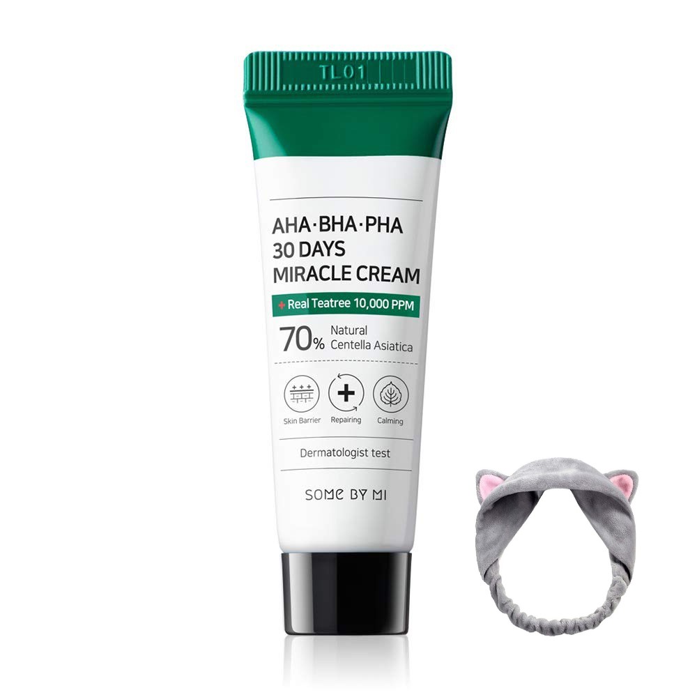 Kem Dưỡng Giảm Mụn Some By Mi AHA-BHA-PHA 30 Days Miracle Cream MINI SIZE 20g+ Tặng 1 Băng Đô Tai Mèo