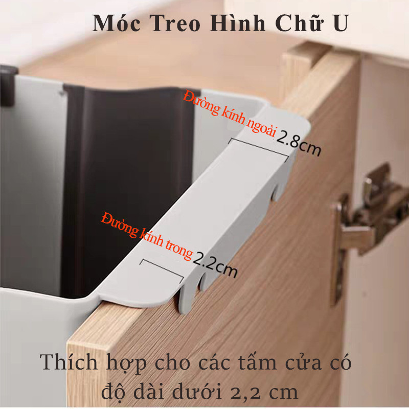 Thùng Rác Kẹp Tủ Nhà Bếp, Gấp Gọn Thông Minh - Trắng - Nhỏ