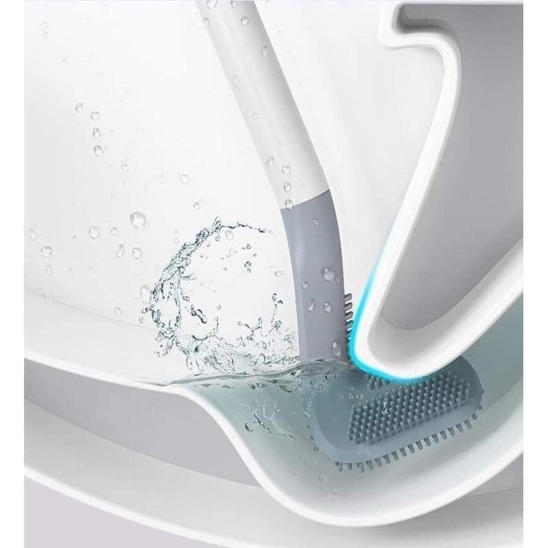 Chổi Cọ Toilet Silicon Uốn Dẻo Kiểu Mới Năm 2021, Cây Cọ Bồn Cầu Treo Tường Tay Cầm Dài Silicon