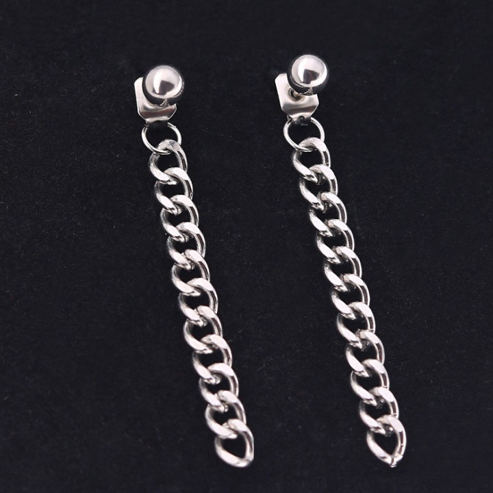 Bông Tai Nam Chuỗi Dài Chất Liệu Thép Titan Không Gỉ TT 1279 - 1 Cặp