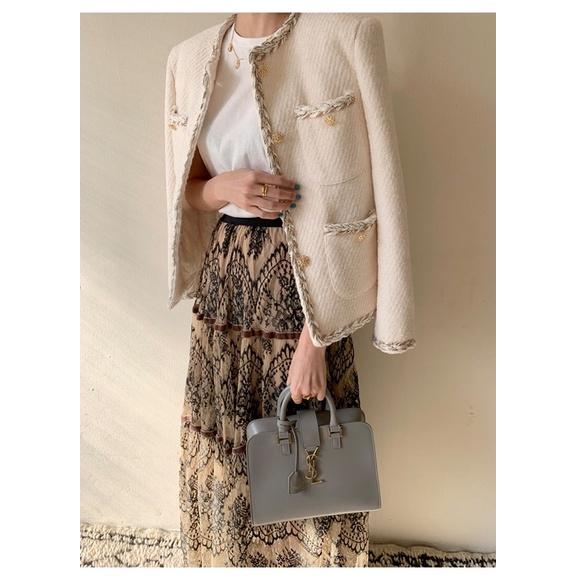 Áo Khoác Dạ 2 Lớp Viền Dây Thừng Hàng Thiết Kế Thương Hiệu Quynh Design