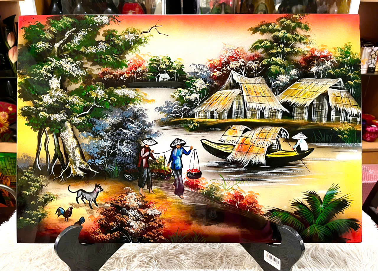 Tranh sơn mài - ĐỒNG QUÊ VIỆT NAM - Size 40x60 cm