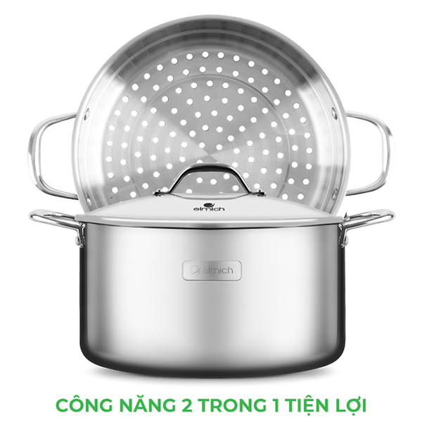 Nồi hấp đa năng Inox liền khối Elmich Trimax Cz EL-3831 size 28cm