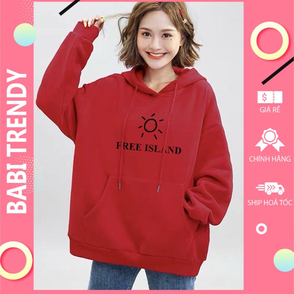 Áo hoodie nam nữ áo khoác FREE ISLAND unisex nỉ phong cách ovesize siêu đẹp Form Rộng – ST16 - babitrendy