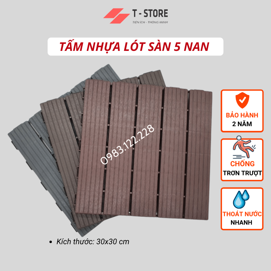 [HOT SALES] Tấm nhựa lót sàn ban công, sân vườn PP - kích thước 30 cm x 30 cm x 2 cm