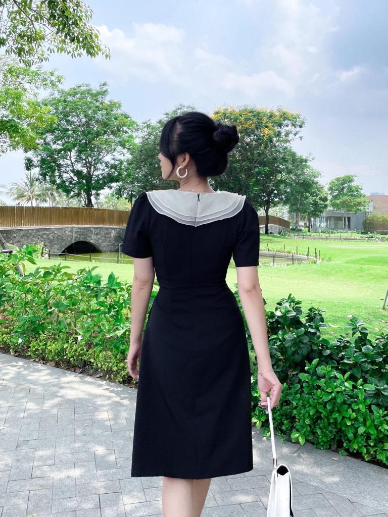 ĐẦM MIDI CỔ BÈO NHÚN THÂN 12054