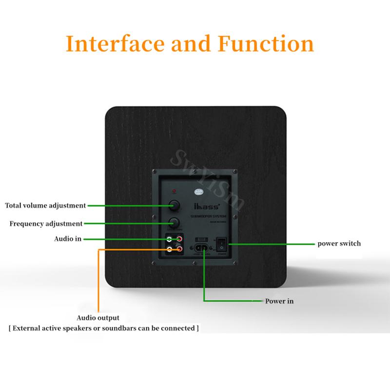 6.5 Inch 100W Công Suất Cao Rạp Hát Tại Nhà Loa Siêu Trầm IBASS Thụ Động Nguyên Chất-Loa Siêu Trầm Tivi Máy Tính Người Đam Mê Bộ Khuếch Đại Âm Thanh HIFI Color: Yellow