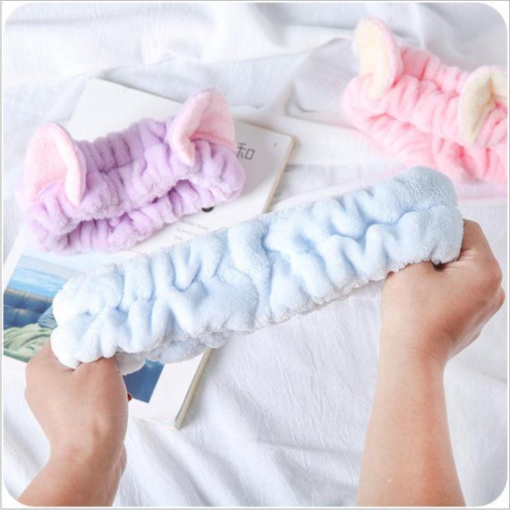 Phụ kiện tóc băng đô turban tai mèo 3D dễ thương (Giao màu ngẫu nhiên)