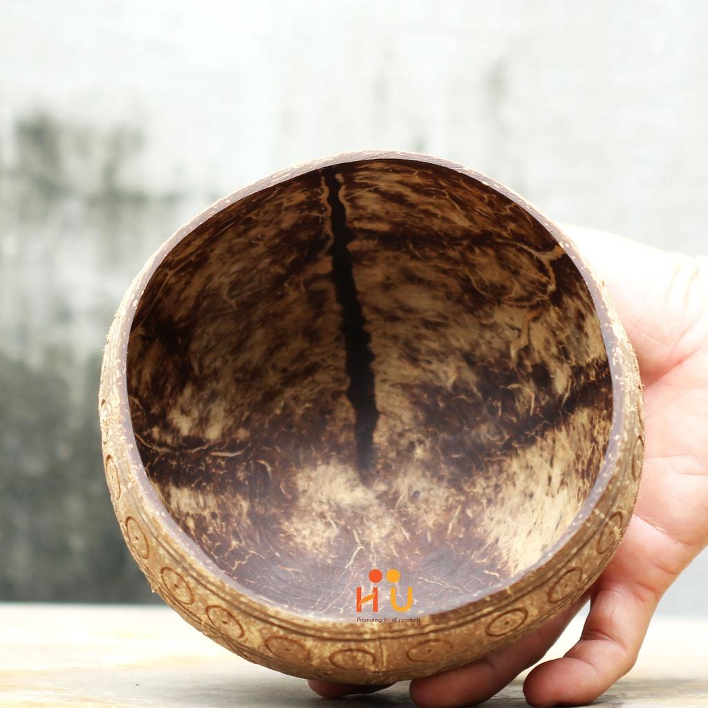 Tô gáo dừa khắc hoa văn Ret