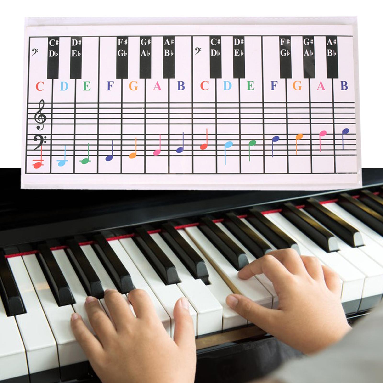 Piano  Chart Piano Key Notation Sticker Professional Piano Note Chart Piano Keyboard Note Chart Keyboard Learning Aid for Teaching Kids