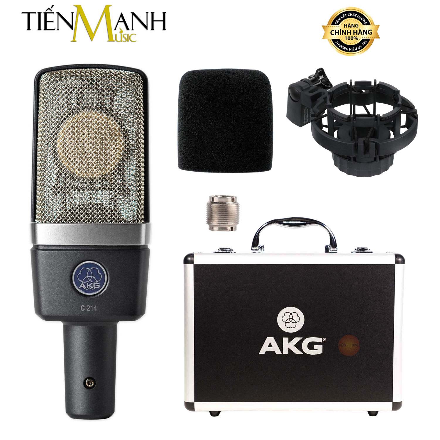 Micro AKG C214 - Mic Condenser Thu Âm Phòng Studio, Mic Biểu Diễn Microphone Cardioid Hàng Chính Hãng